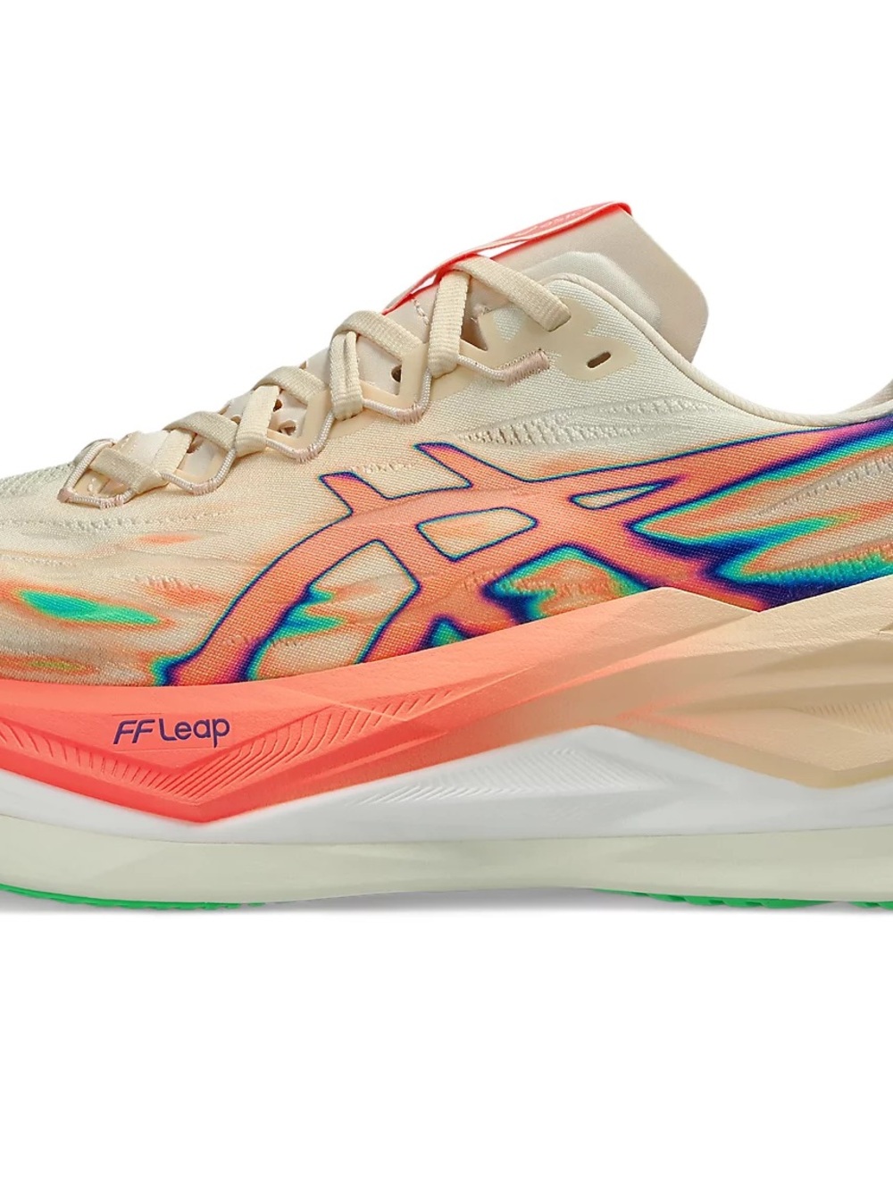 ASICS Women’s FF Leap Running Shoes — Cream/Coral/Green - Picture 2 of 4